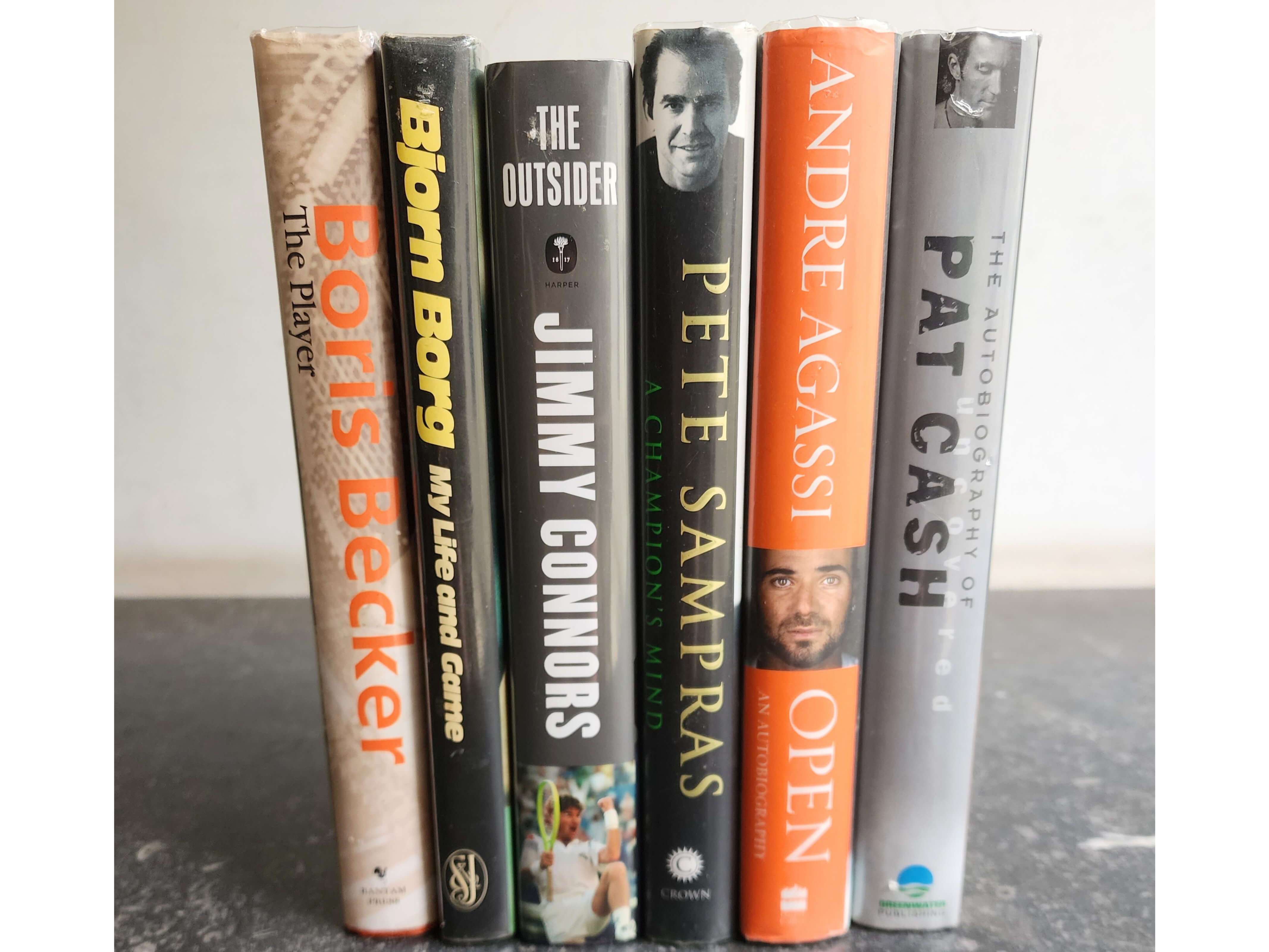 ASSORTED SET OF 6 SIGNED TENNIS BOOKS