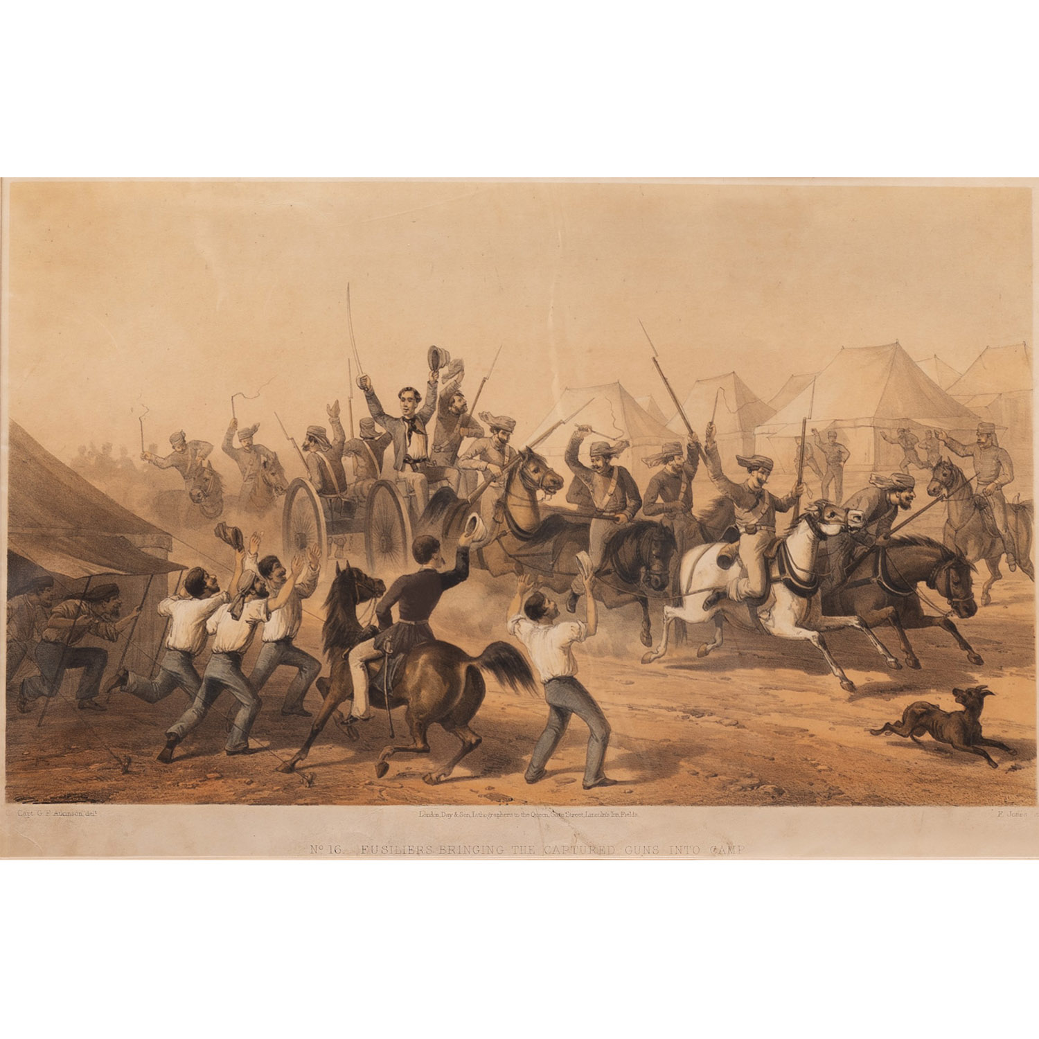 FUSILIERS BRINGING THE CAPTURED GUNS INTO CAMP