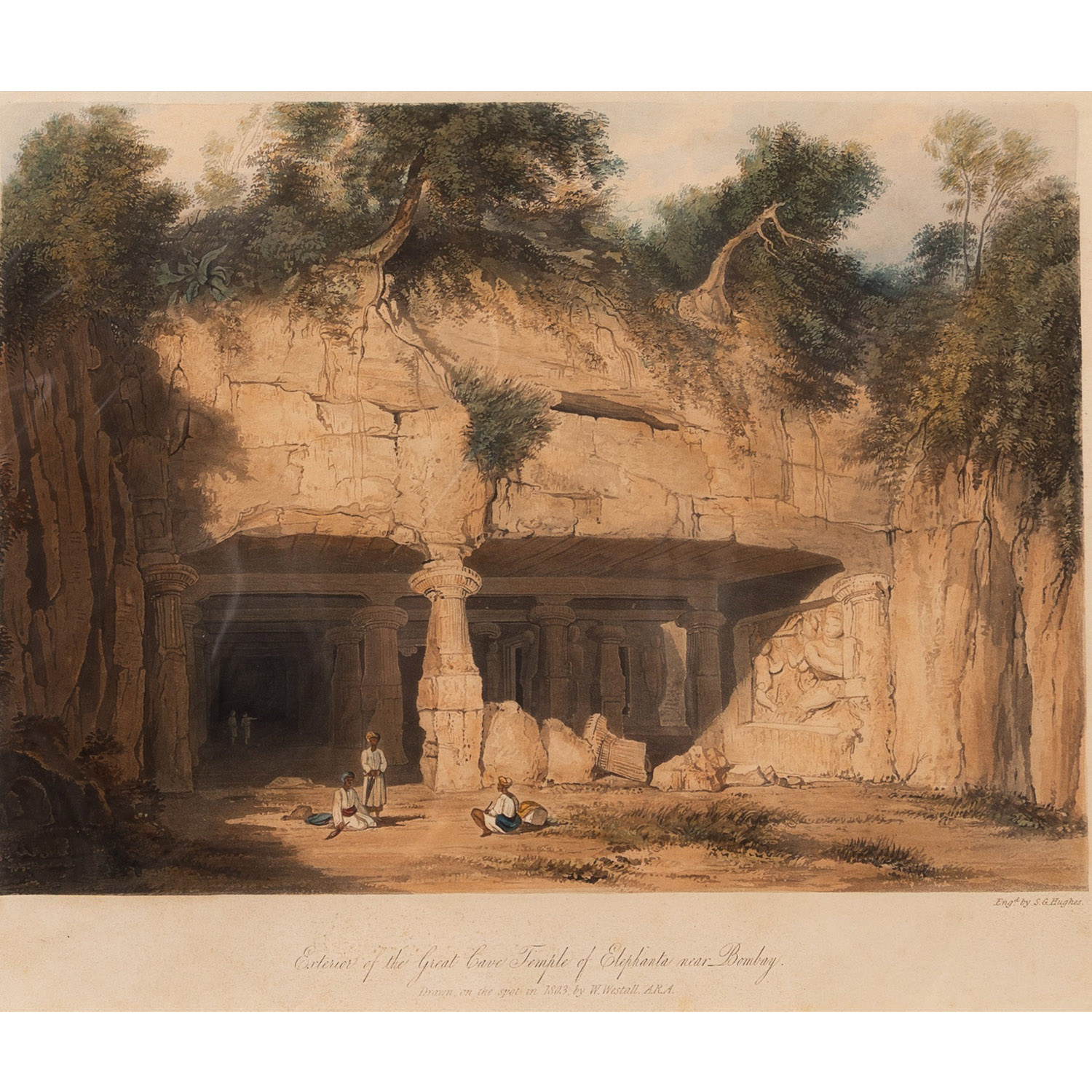 EXTERIOR OF THE GREAT CAVE TEMPLE OF ELEPHANTA NEAR BOMBAY