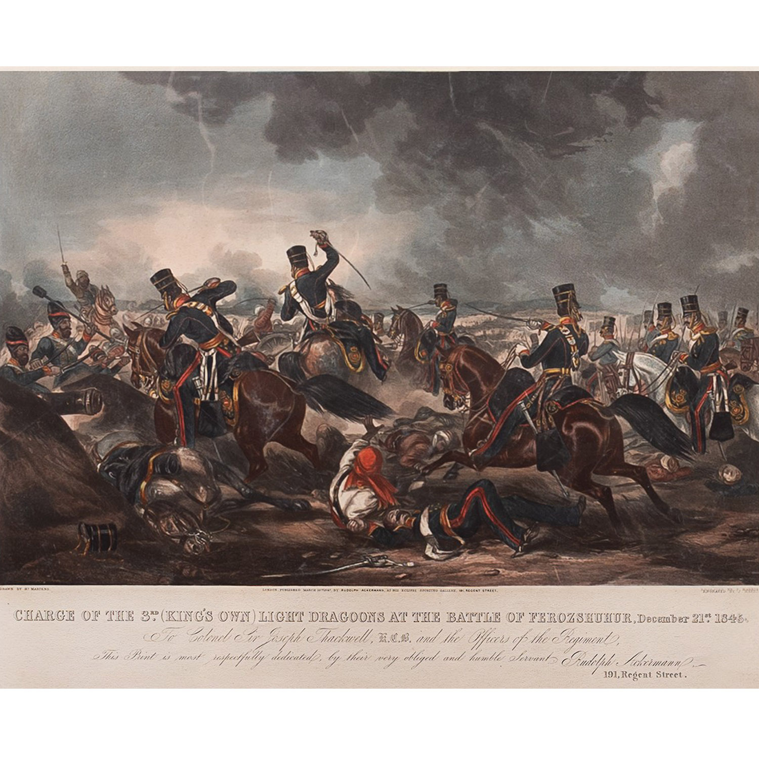 CHARGE OF THE 3RD (KING`OWN) LIGHT DRAGOONS AT THE BATTLE OF FEROZSHUHUR, DECEMBER 21ST, 1845