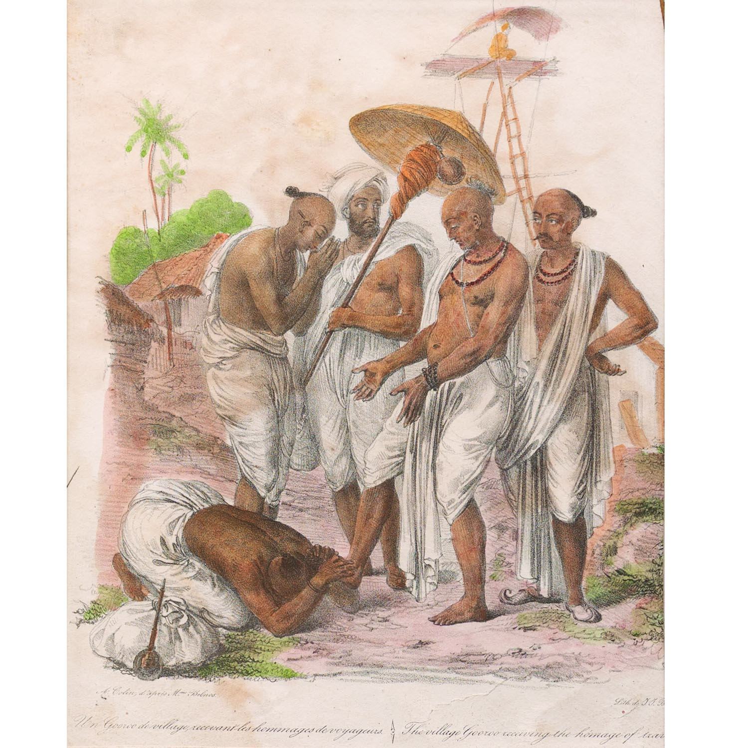 THE VILLAGE GOOROO RECEIVING THE HOMAGE OF TRAVELLERS