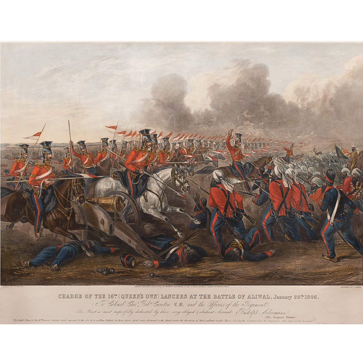 CHARGE OF THE 16TH (QUEEN`S OWN) LANCERS AT THE BATTLE OF ALIWAL, JANUARY 28TH, 1846