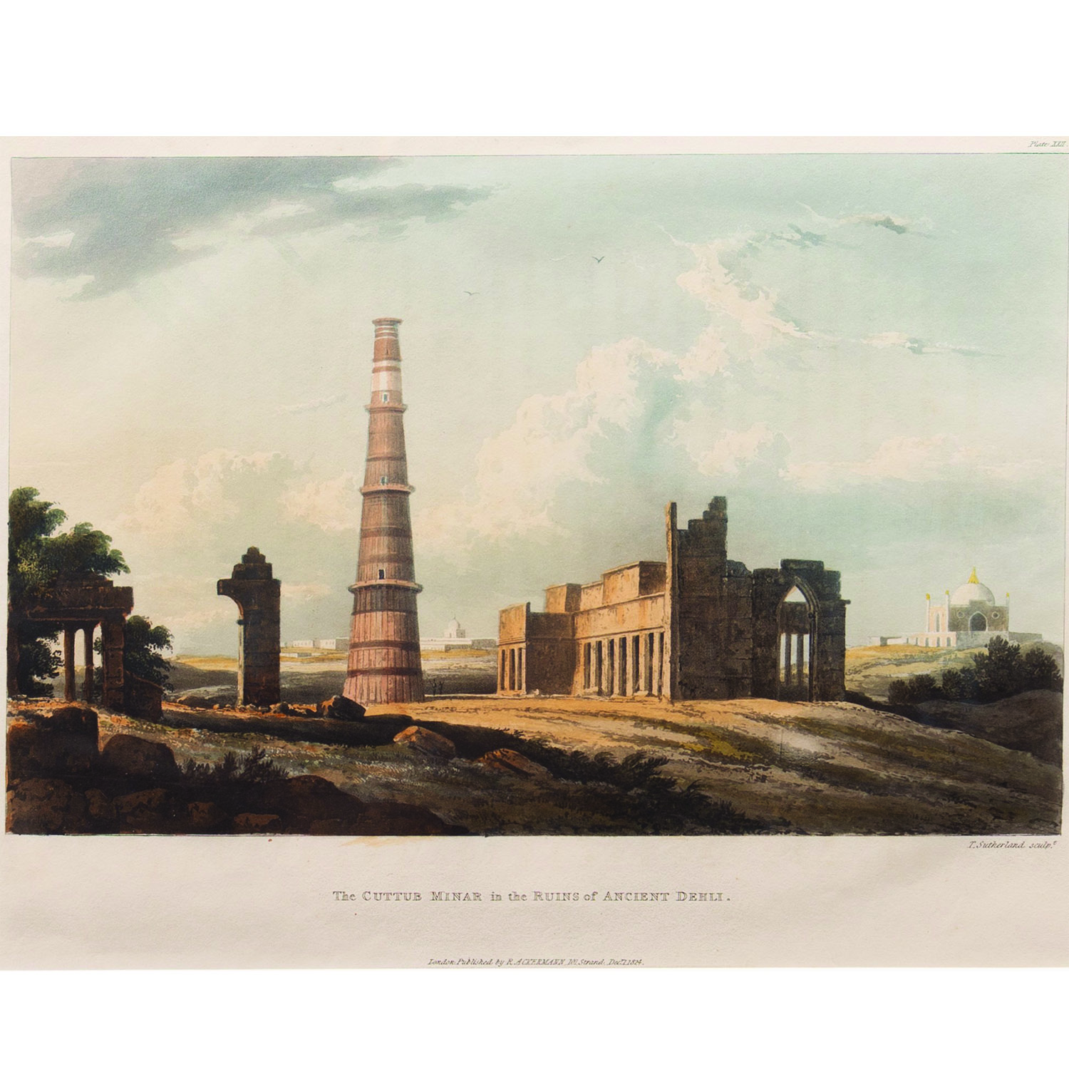 THE CUTTUB MINAR IN THE RUINS OF ANCIENT DELHI