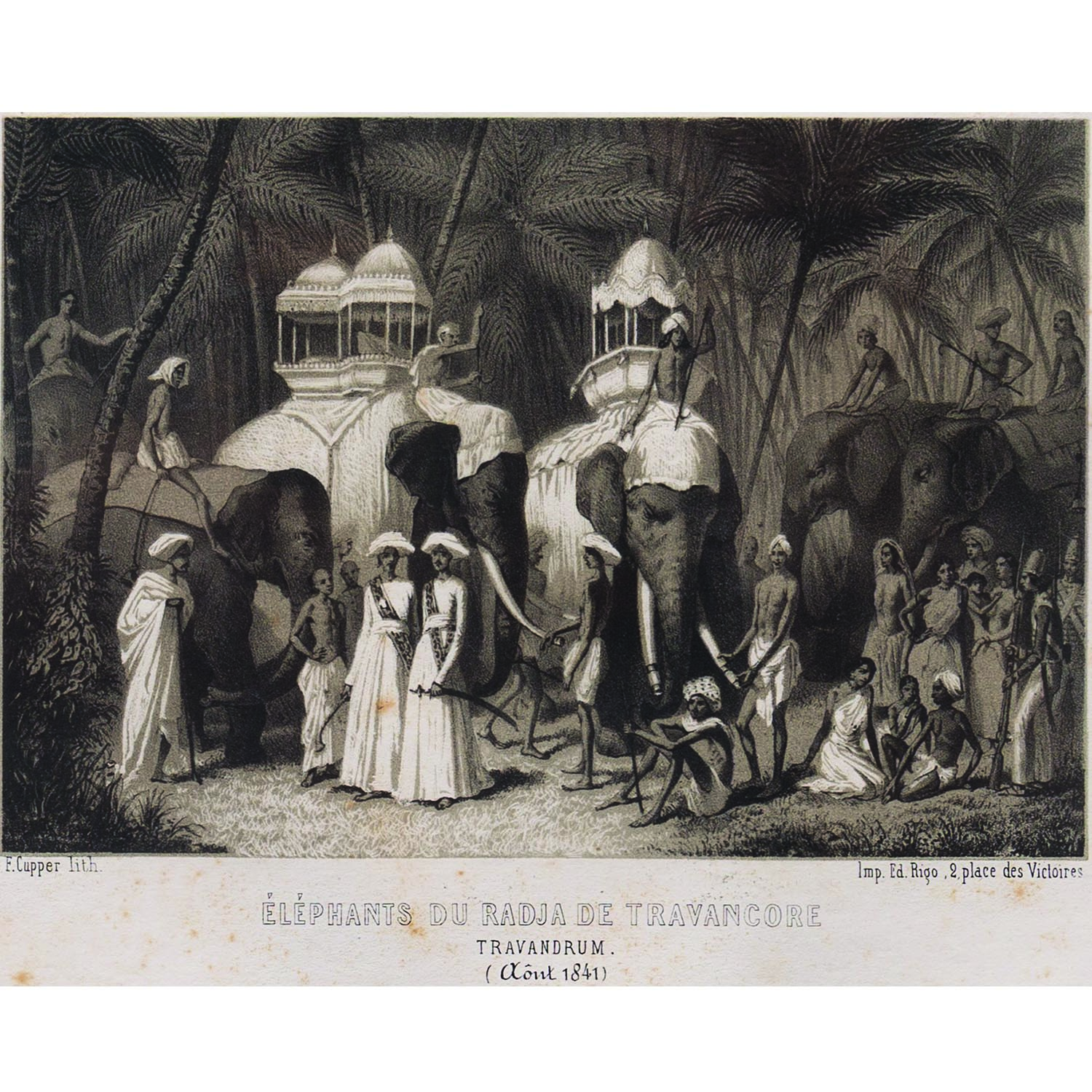 ELEPHANTS DU RADJA DE TRAVANCORE