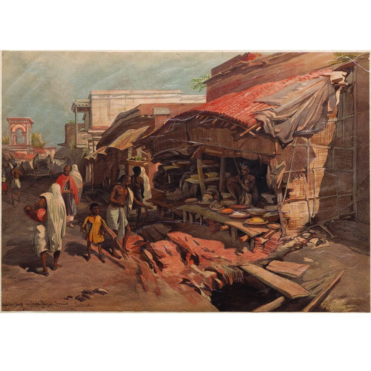 NATIVE SHOP IN JAUN BAZAR STREET, CALCUTTA