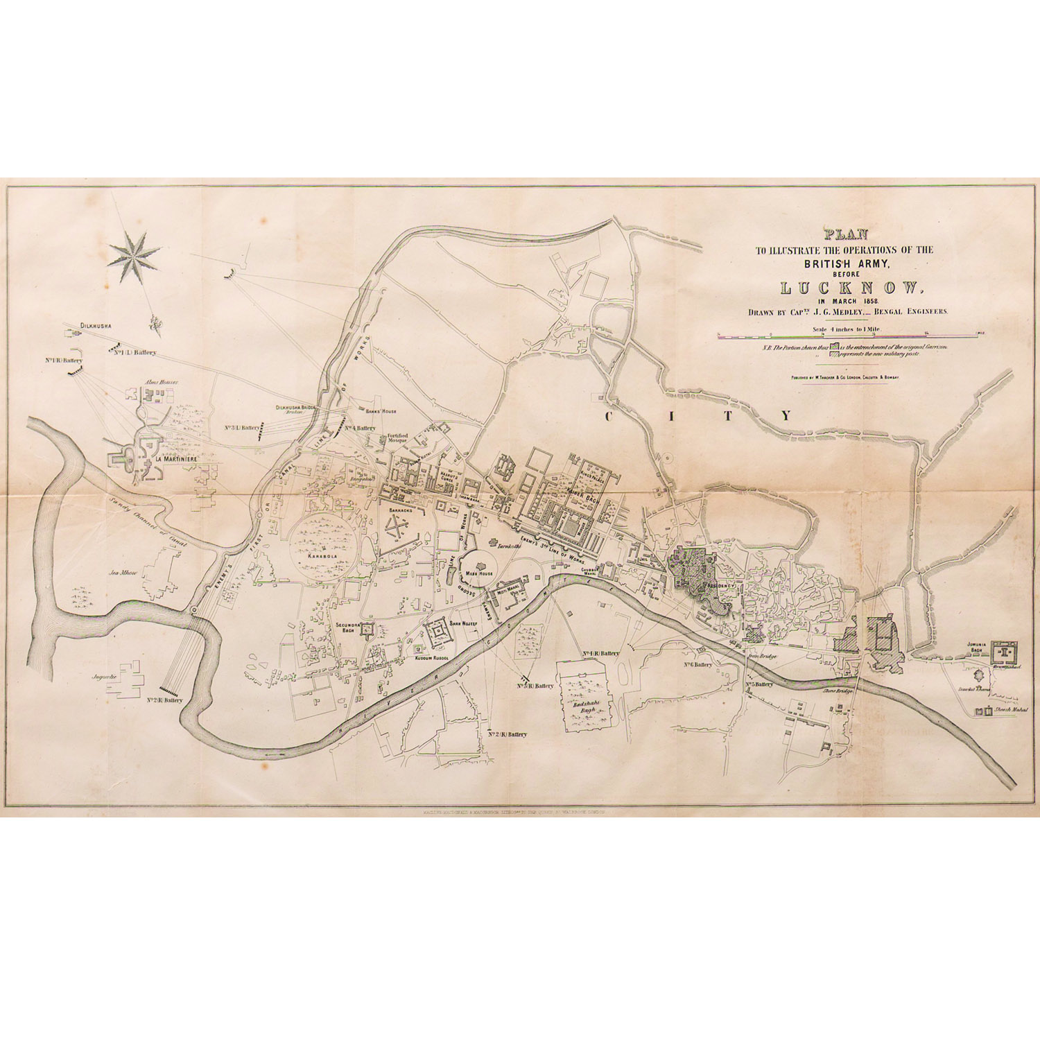 PLAN TO THE ILLUSTRATE THE OPERATIONS OF THE BRITISH ARMY BEFORE LUCKNOW