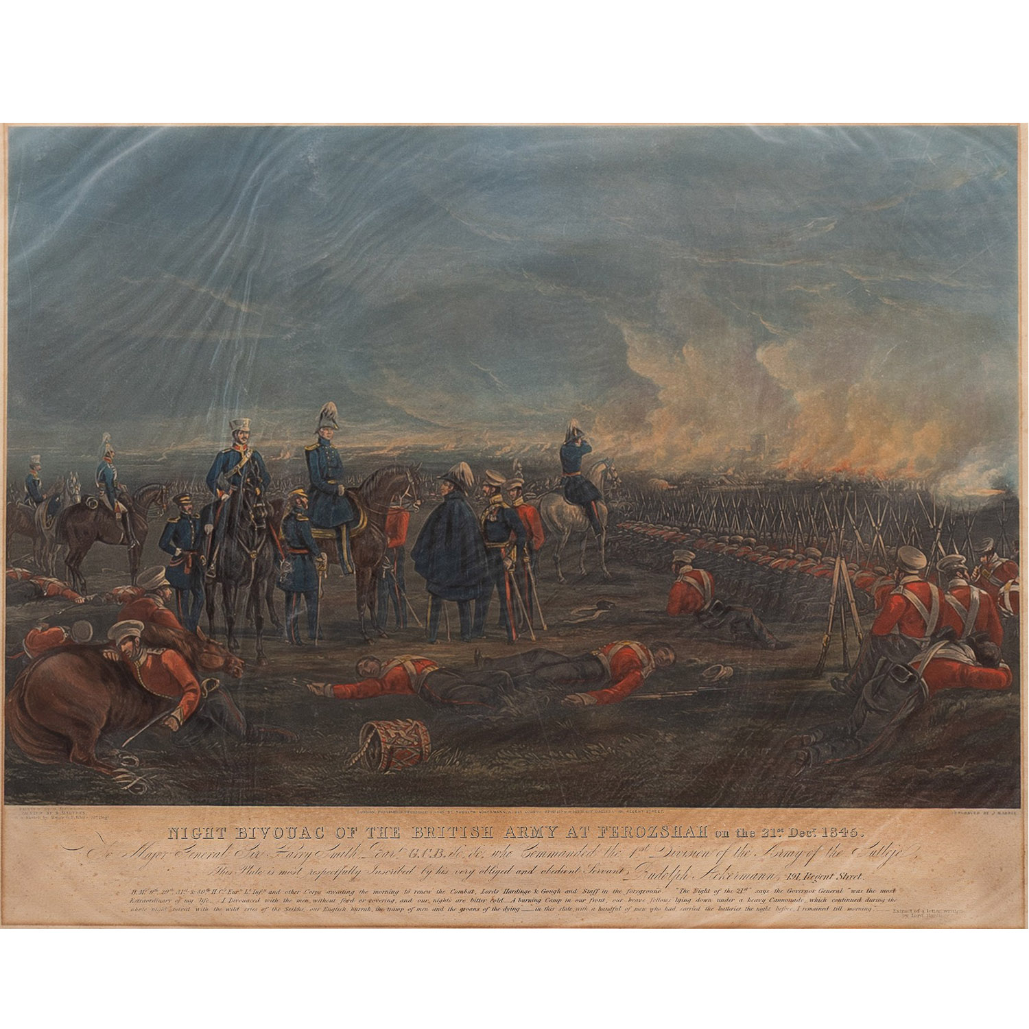 NIGHT BIVOUAC OF THE BRITISH ARMY AT FEROZSHAH on the 21st December 1845.