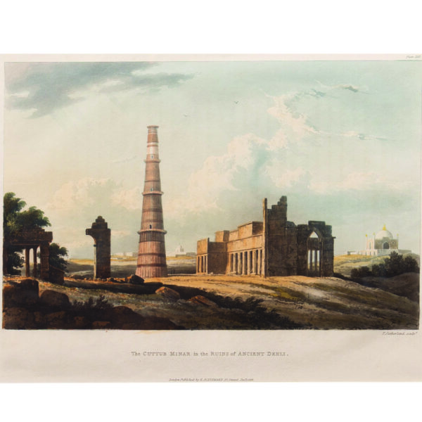 THE CUTTUB MINAR IN THE RUINS OF ANCIENT DELHI