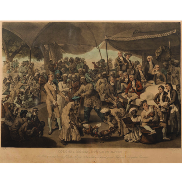 COLONEL MORDAUNTS COCK MATCH, LUCKNOW BY JOHAN ZOFFANY