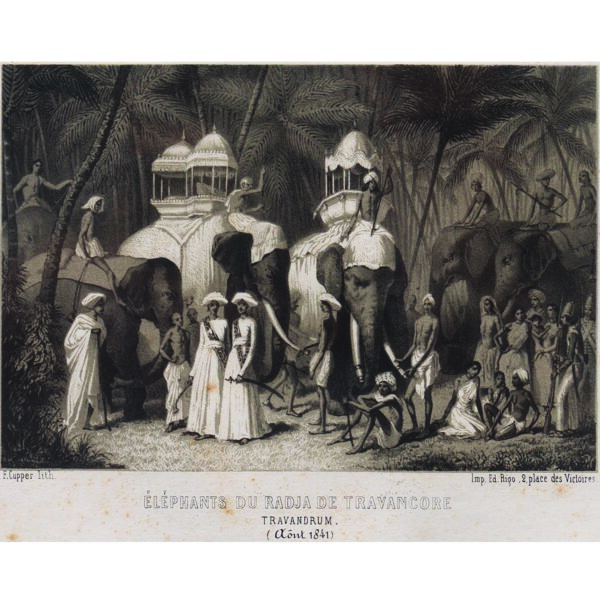 ELEPHANTS DU RADJA DE TRAVANCORE